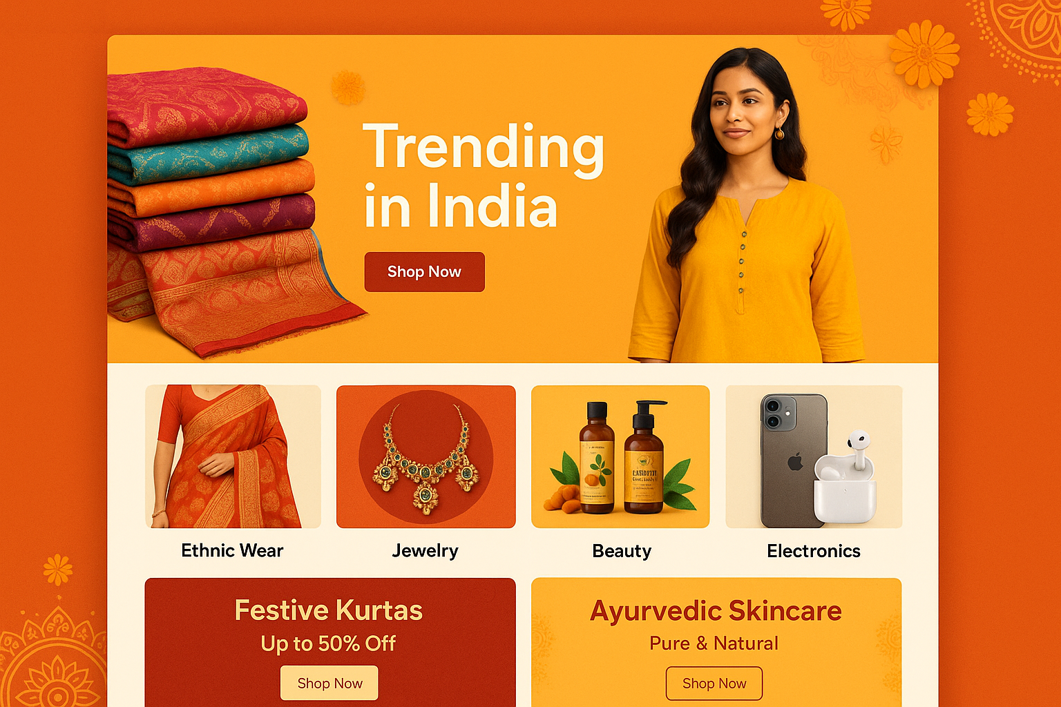 India Trending product atrctive landing page 